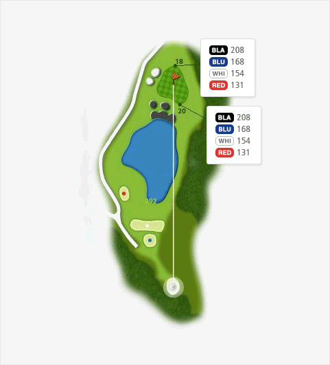 마운틴 코스 hole 6 - 18(BLA:208 BLU:168 WHI:154 RED:131),20(BLA:208 BLU:168 WHI:154 RED:131)